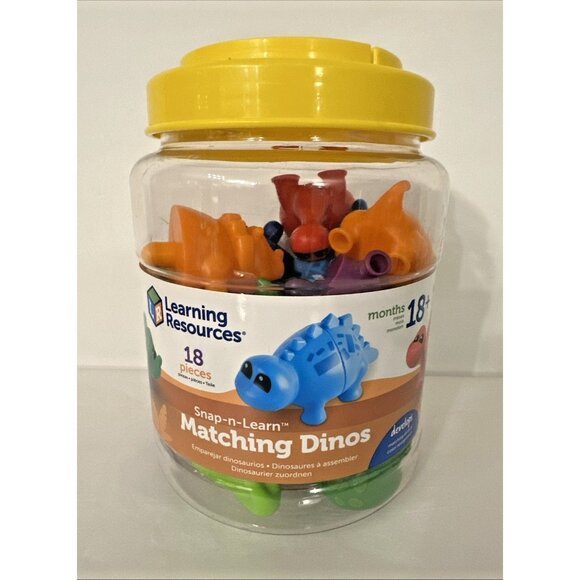 Learning Resources Snap-n-Learn Matching Dinos 18 Pieces Baby Toys 18+ Months - Picture 1 of 6